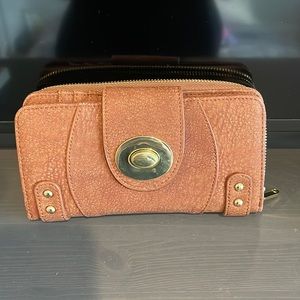 Brown suede wallet